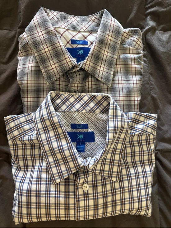 Egara Other - Egara Men’s Beige Plaid Button Up Dress Shirts (2)